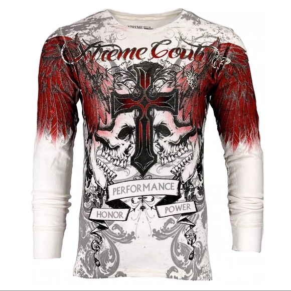 Affliction Mens Thermal Shirt Carnivore 